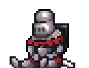 Resting knight pixel animation